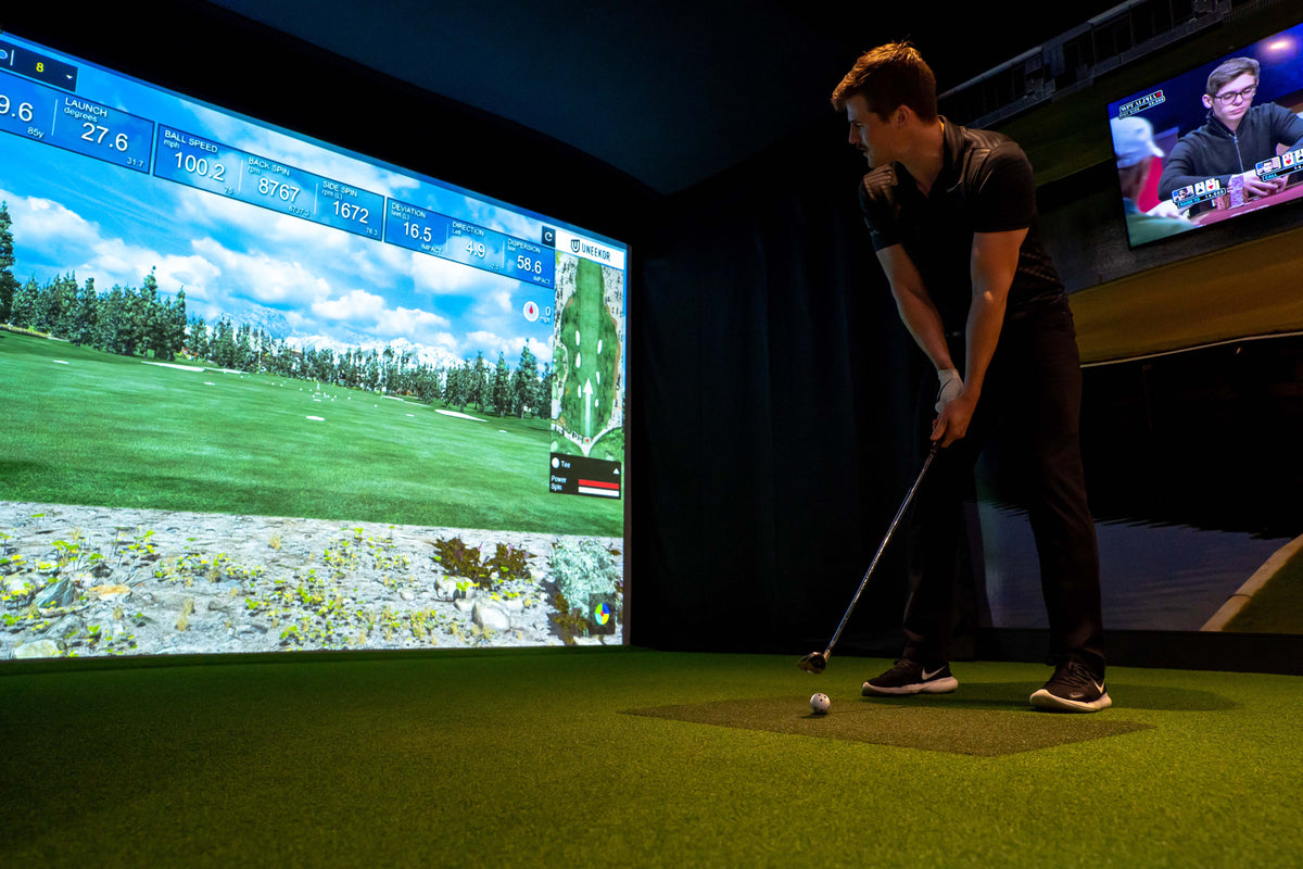 Stadium Room in Obraleigh Golf indoor golf course. Located in the heart of Vaughan next to Canada's Wonderland.
